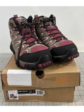 Merrell Women's Moab 2 Mid Waterproof Hiking Boot  Boulder/Blush  Sz. 10 new
